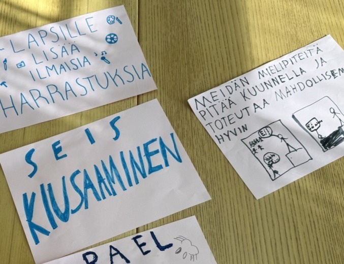 Lapsille lisää ilmaisia harrastuksia. Lasten mielipiteitä pitää kuunnella ja toteuttaa mahdollisimman hyvin. Seis kiusaaminen.