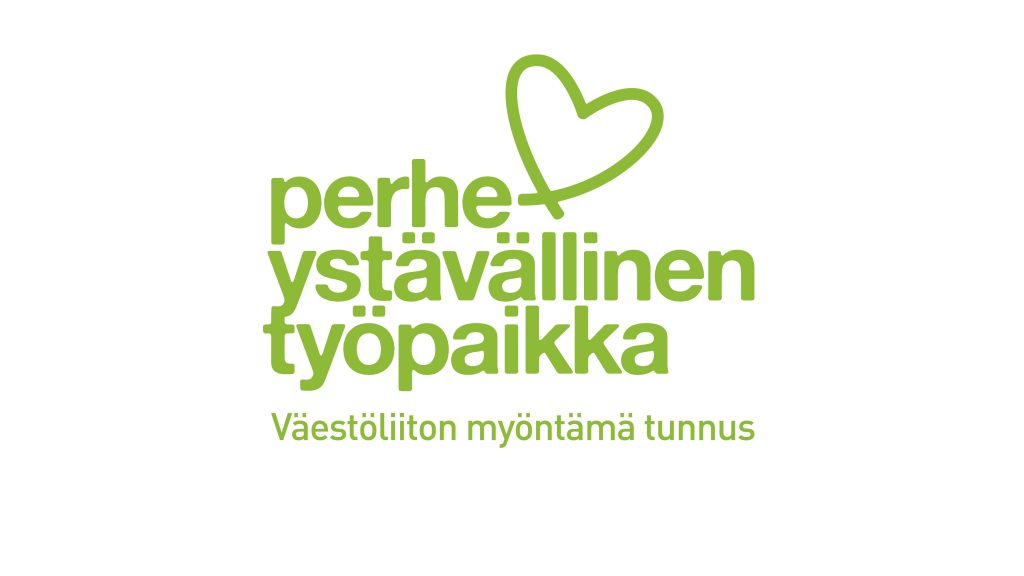 Väestöliiton myöntämä Perheystävällinen työpaikka -tunnus.