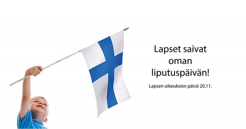 Lapsen oikeuksien päivästä vakiintunut liputuspäivä!